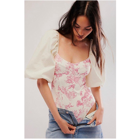 Free People Intimately Prairie Rose Bodysuit XS NWT‎